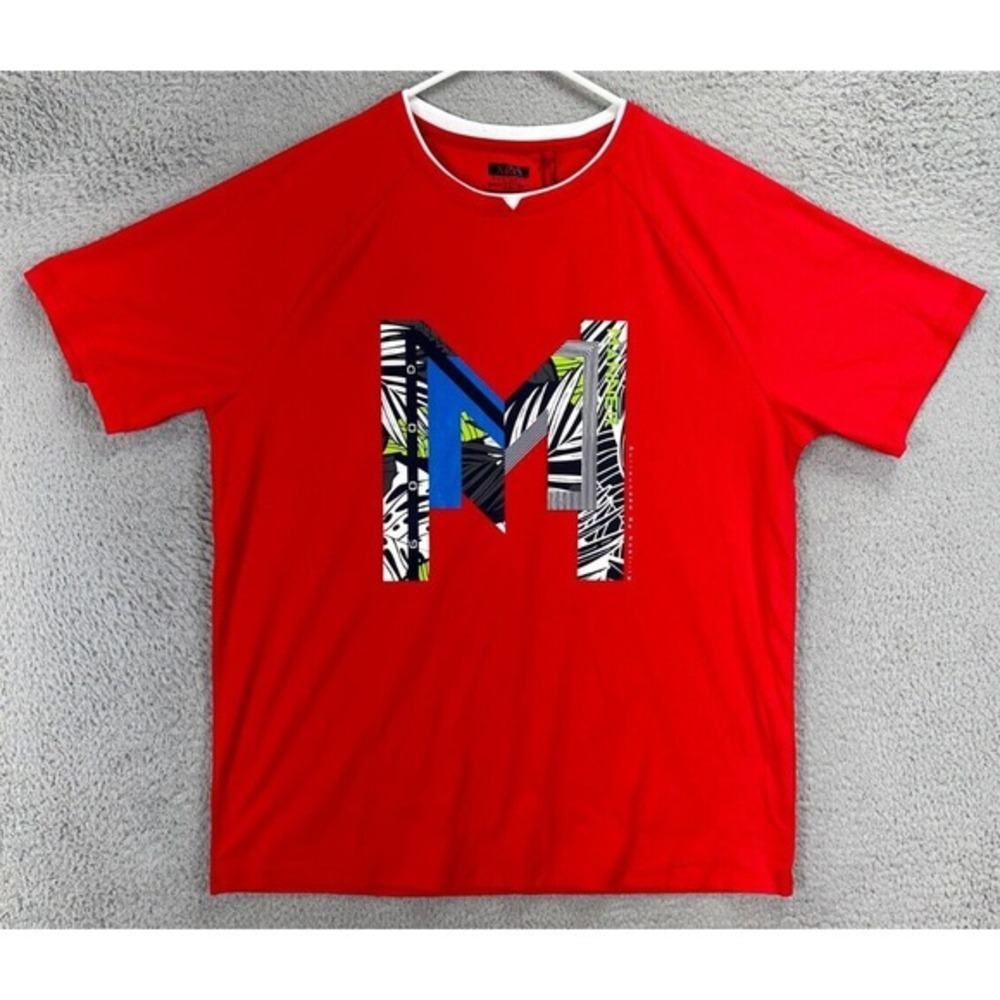 Xios T-Shirt Adult 2XL Red Crew Neck Short Sleeve Tee Outdoor Preppy Mens NEW